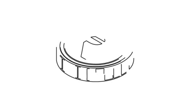 Moeda Rupia Indiana Animação Quadro Branco Isométrica Doodle — Vídeo de Stock