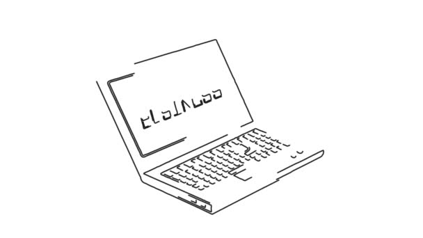 Zakelijke Laptop Doodle Schets Whiteboard Animatie — Stockvideo