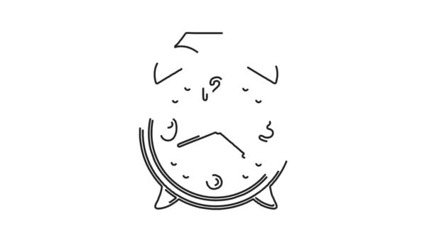 Relógio Gerenciamento Tempo Doodle Animação Quadro Branco — Vídeo de Stock