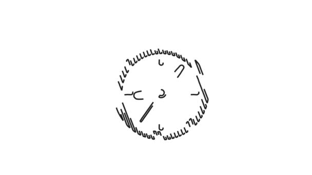 Χρόνος Διαχείρισης Ρολόι Whiteboard Doodle Animation — Αρχείο Βίντεο