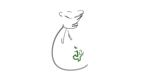 Dinheiro Saco Dólar Finanças Doodle Whiteboard Animação — Vídeo de Stock