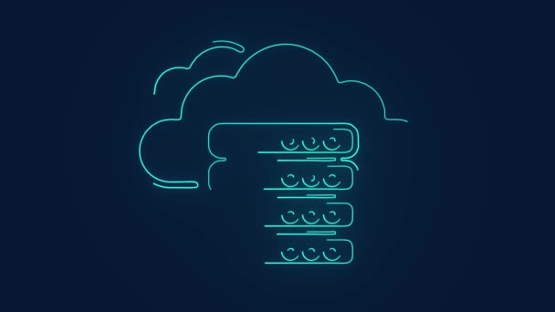 Serwery Cloud Data Center Hostujące Pliki Przechowywania Danych Animacja — Wideo stockowe