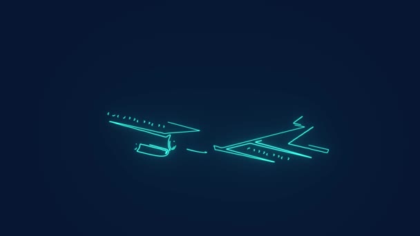 Flugzeugbauplan Animation Luft Und Raumfahrttechnik — Stockvideo