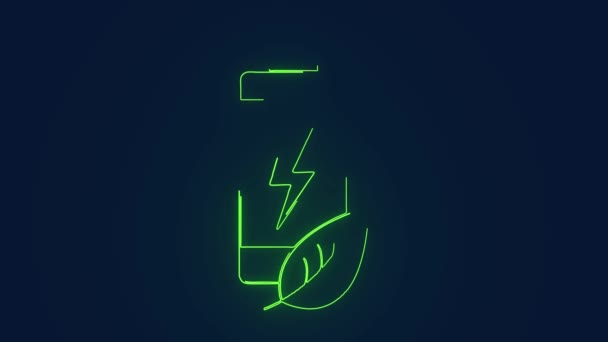 Grönt Batteri Ren Energi Bränsle Ekologi Koncept Animation — Stockvideo