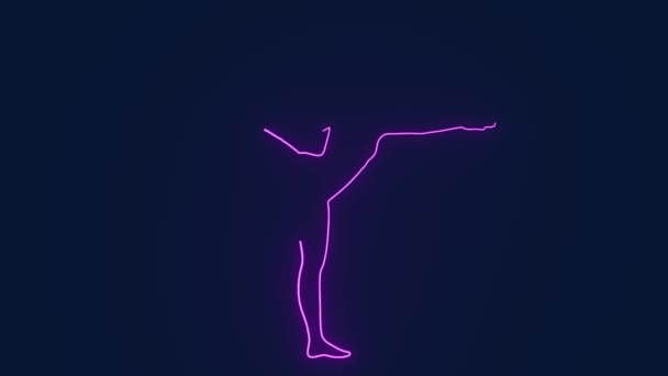 Стоя Лучник Позе Dhanurasana Yoga Asana Здоровой Анимации Упражнения — стоковое видео
