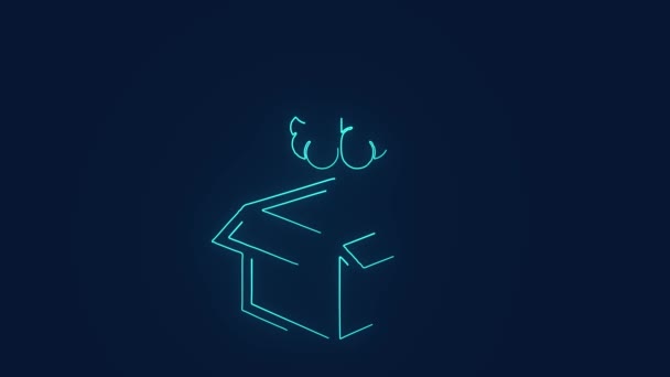 Brain Thinking Ideas Out Box Animation — Stockvideo