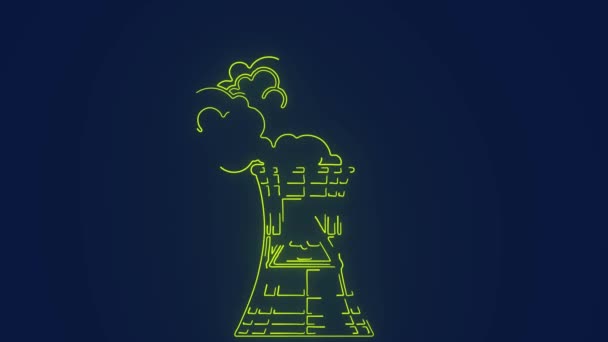 煙のアニメーションを生成する放射性原子炉発電所 — ストック動画