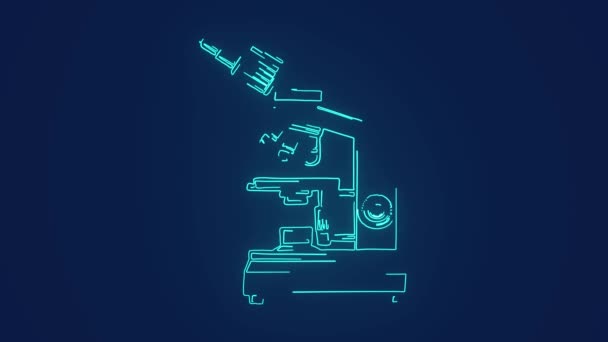 Microscopio Haciendo Animación Laboratorio Investigación Científica — Vídeo de stock