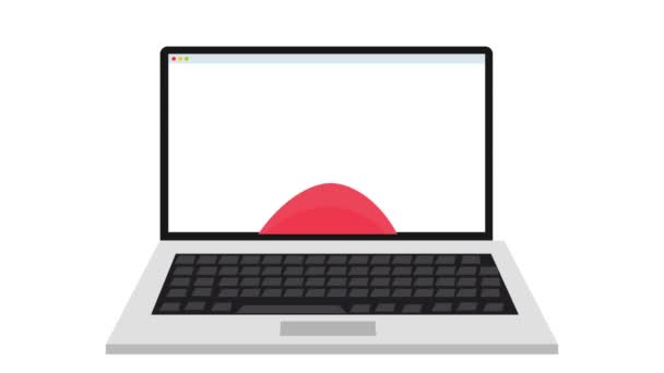 Hacker Hackeou Segurança Firewall Laptop Violou Animação — Vídeo de Stock