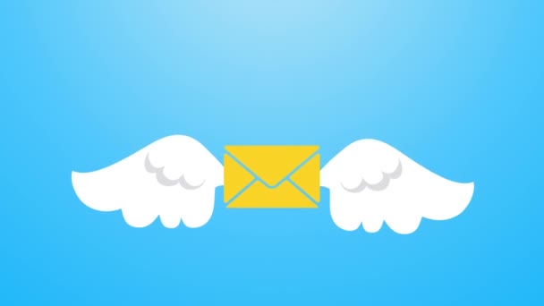 Email Marketing Brand Building Business Wings Animation — Stock Video