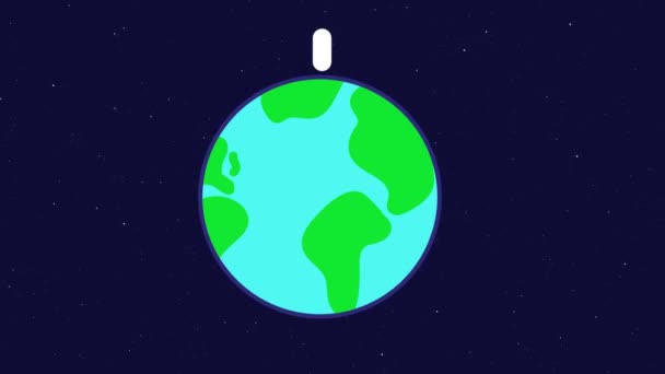 Dünya Saati Elektrik Tasarruflu Enerji Mart Animasyonu — Stok video