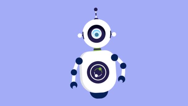 Robot Stroj Učení Umělé Inteligence Chat Bot Technologie Animace — Stock video