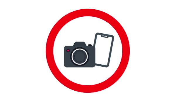 Fotografieren Und Kamera Ist Nicht Erlaubt Bereich Fotografieren Verboten Region — Stockvideo