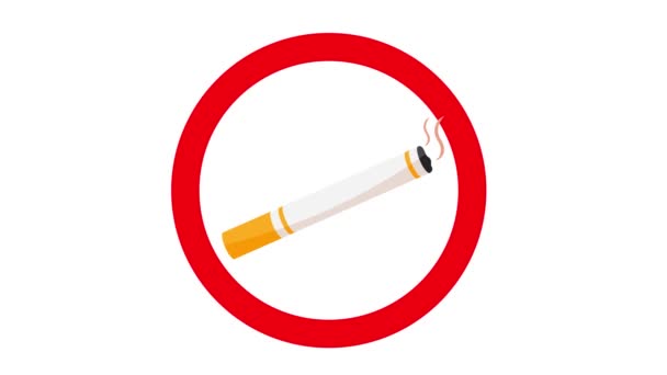 Smoking Smoke Area Smoking Sign Animation — Stock Video