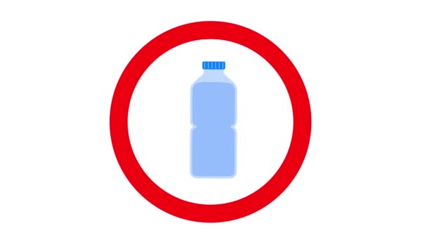 Säga Nej Till Plast Flaska Sociala Budskap Animation — Stockvideo