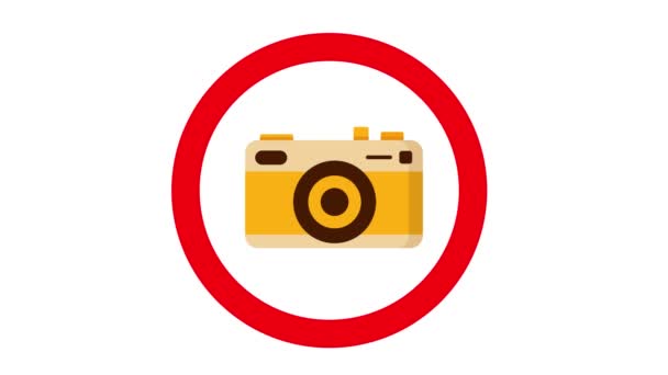Nessuna Fotografia Registrazione Video Consentiti Animazione Segno Digitale — Video Stock