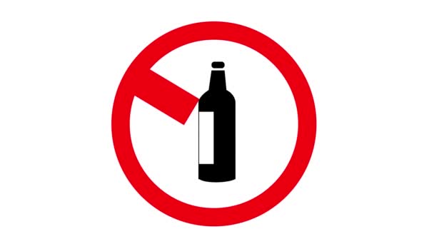 Жодне Вживання Алкоголю Дозволяється Анімація Знаків — стокове відео