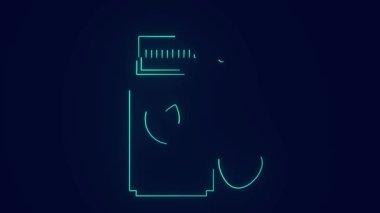 Elektrikli araç animasyon için şarj istasyonu.