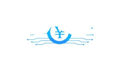 Japon yen dijital para birimi teknisyeni düz logo animasyonunu ortaya çıkardı