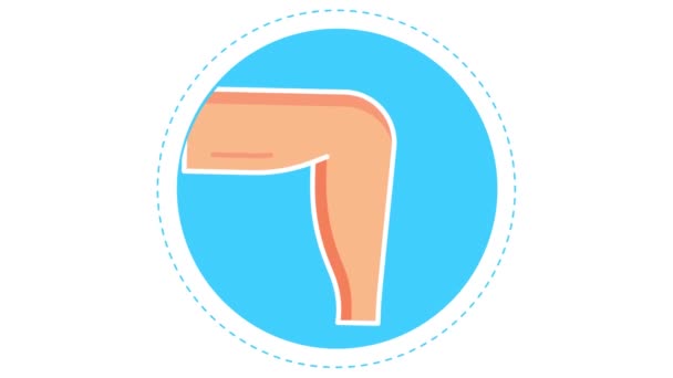 膝关节疼痛与关节炎问题与痛点人体疼痛动画 — 图库视频影像