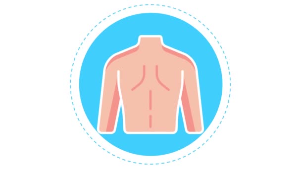 首と肩の怪我アニメーションにおける子宮頸痛 — ストック動画