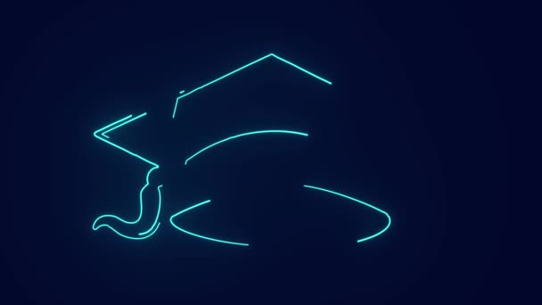 Postgraduation Cap Scholar Students Higher Studies Achievement Animation — Stock video