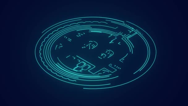 Bitcoin Criptomoneda Pagos Isométrica Blockchain Tecnología Animación — Vídeo de stock