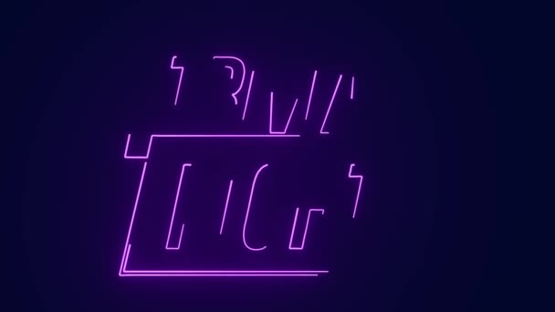 Trivia Night Frågesport Tid Neon Reklam Ljus Animation — Stockvideo