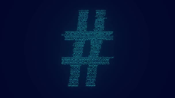 Hashtag Symbol Für Digitale Social Media Marketing Animation — Stockvideo