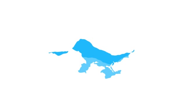 带有国旗欧洲动画的乌克兰地理国家图 — 图库视频影像