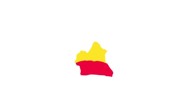 Kamerun Střední Afrika Mapa Země Vlajkou Animace — Stock video