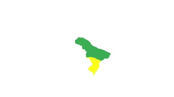 Brasil País Mapa Geográfico Con Animación Bandera — Vídeo de stock