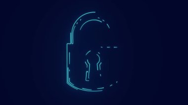 Asma kilit dijital güvenlik canlandırması