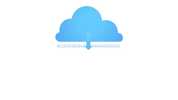Cloud Computing Algorytm Big Data Animacją Binarną — Wideo stockowe