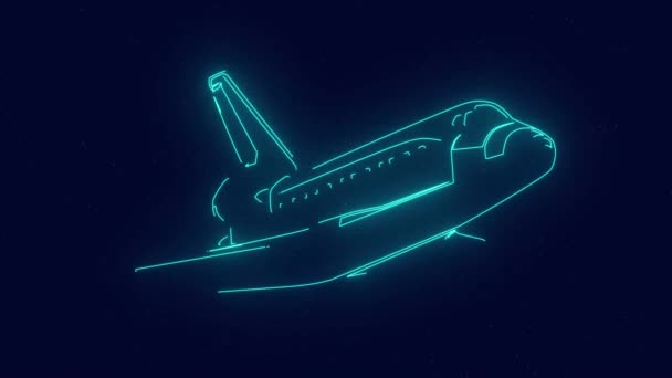 Space Shuttle Orbiting Outer Space Animation — Stock Video