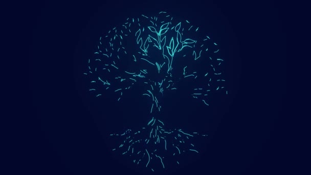 Футуристическая Анимация Дерева Данных — стоковое видео
