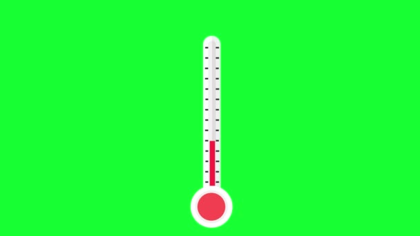 Termômetro Clínico Com Aumento Temperatura Termômetro Base Mercúrio Animação Conceito — Vídeo de Stock