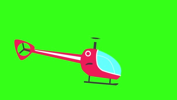 Nowoczesny Luksusowy Helikopter Animacji Zielonym Tle Ekranu — Wideo stockowe