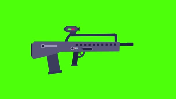 Rifle Assalto Automático Moderno Com Animação Ação Tiro Escopo Fundo — Vídeo de Stock