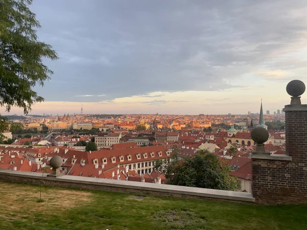 Tschechische Republik Wohnviertel Prager Stadtbild Aussicht Aus Der Vogelperspektive Charmante — Stockfoto