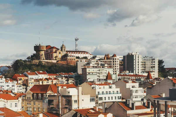 Drone View Lisbon Stunning Cityscape Unfolds Blue Sky Day Charming — Stock Photo, Image