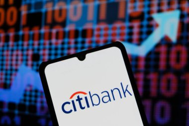 Bandung, Indonesia - September 25, 2025: In this photo illustration, Citibank logo is displayed on a smartphone.