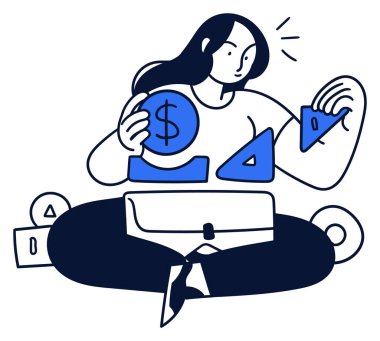 Beyaz arka planda hisse senedi ticareti, hissedar, yatırım, analiz, ticari strateji vektörü