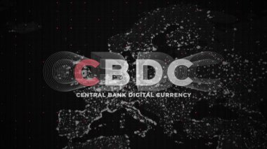 Merkez Bankası Dijital Para Birimi CBDC, Avrupa 3D grafik kavramı