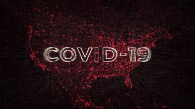 ABD için Covid-19 bilgi konsepti, salgının grafik animasyonu