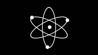 Rotating Quantum Atoms Animation on Black Background. Abstract Science Physics Concept. Alpha Channel Included clipart