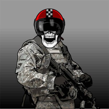 strange-headed soldier vector template for design needs clipart