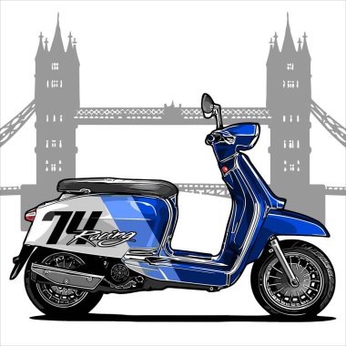 Tasarım ihtiyaçları için scooter vektör şablonu 