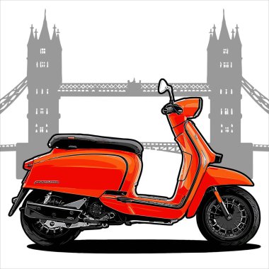 Tasarım ihtiyaçları için scooter vektör şablonu 