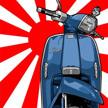 Tasarım ihtiyaçları için scooter vektör şablonu 